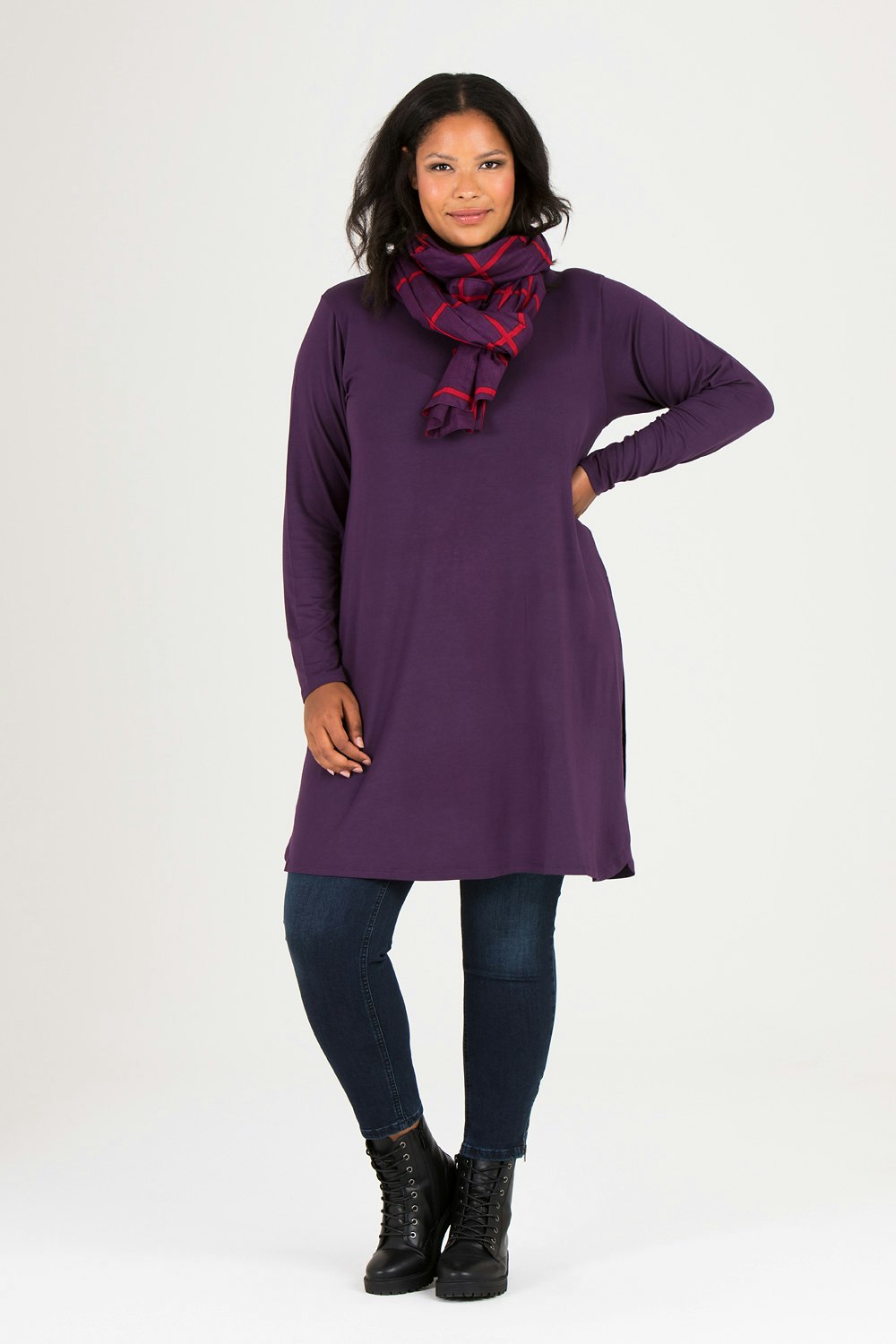 Fay scarf eggplant/red