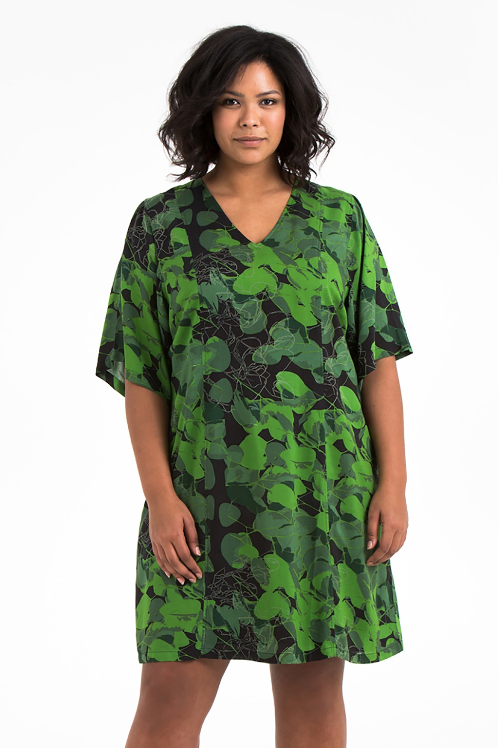 Jonna svart & grön klänning | Stora storlekar | AliceDot.com - Damkläder  Stora Storlekar • AliceDot