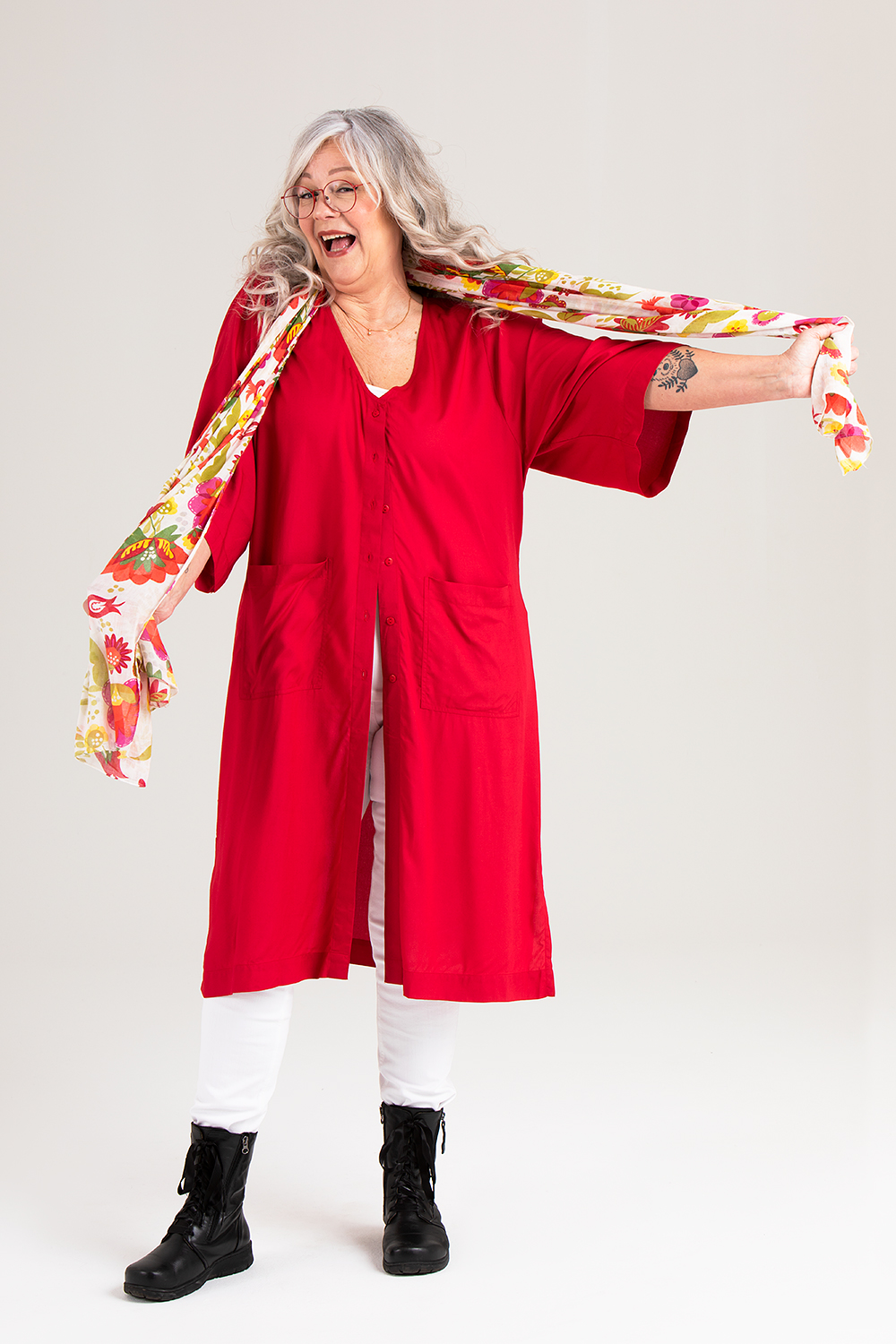 Meja kimono röd