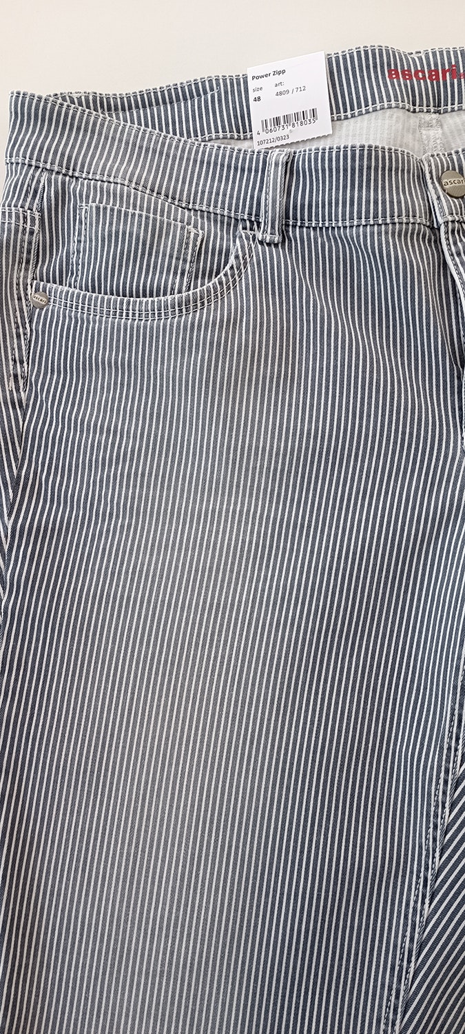Power zip jeans blue/natural stripe