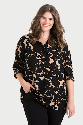 Tilde tunic Ink beige/black