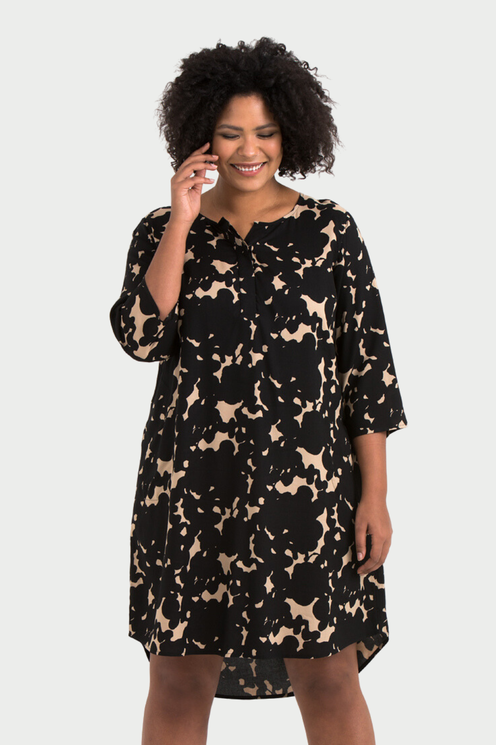 Lykke dress /tunic Ink beige/black