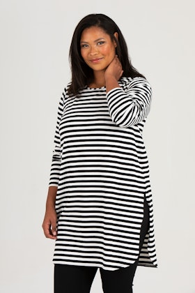 Kate tunic striped black/white