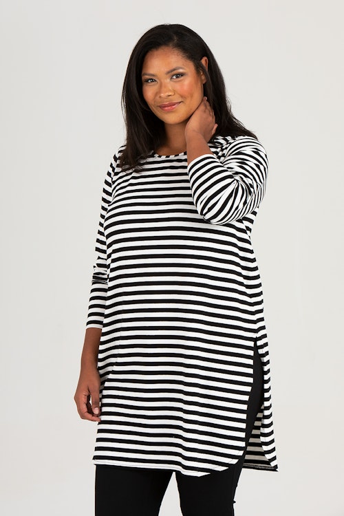 Kate tunic striped black/white