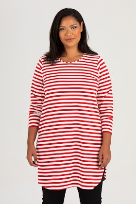 Kate tunic striped red/white