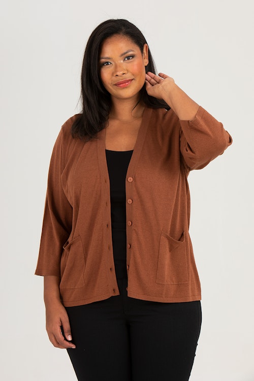 Syster cardigan copper brown