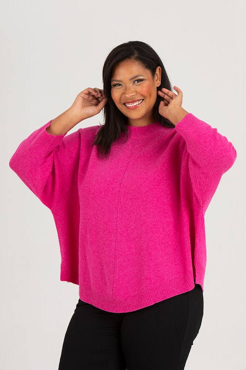 One - knitted sweater cerise