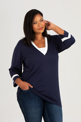Serena sweater dark blue/off white