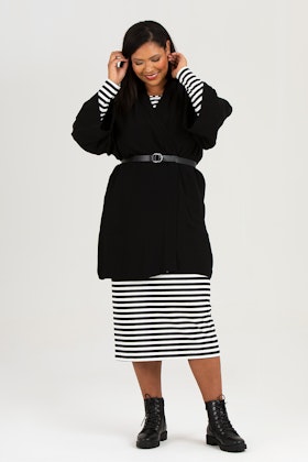 Bim skirt striped black/white
