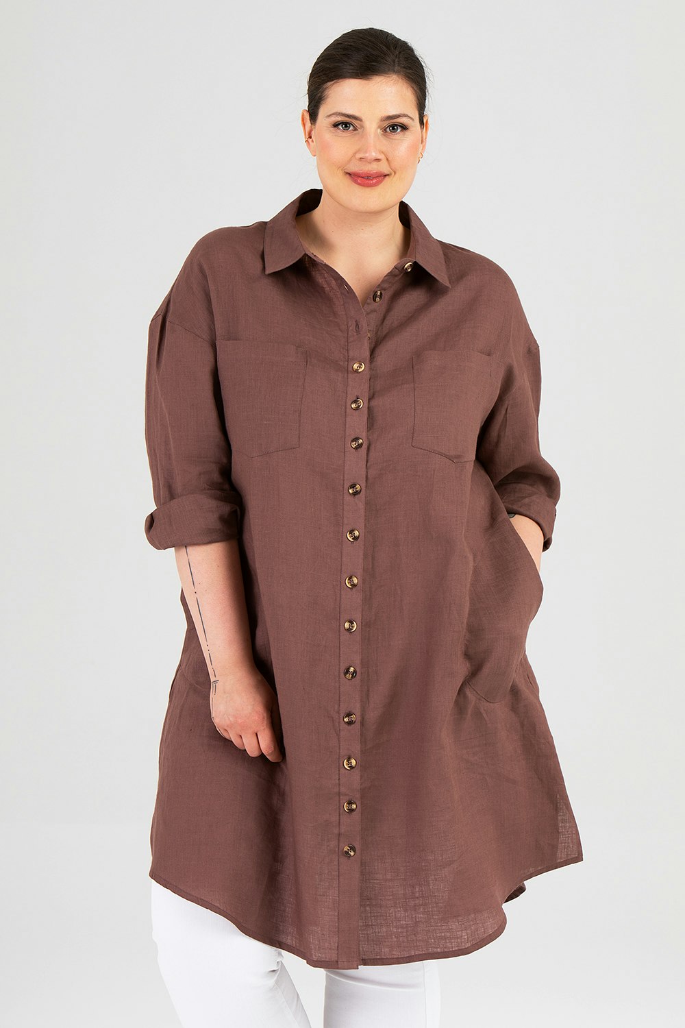 Mynta dress / shirt brown