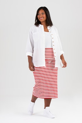 Bim skirt striped red/white