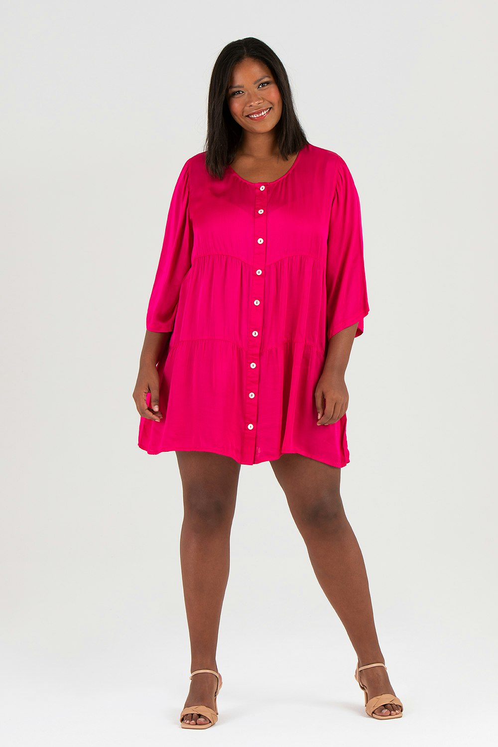 Nena shirt/dress cerise