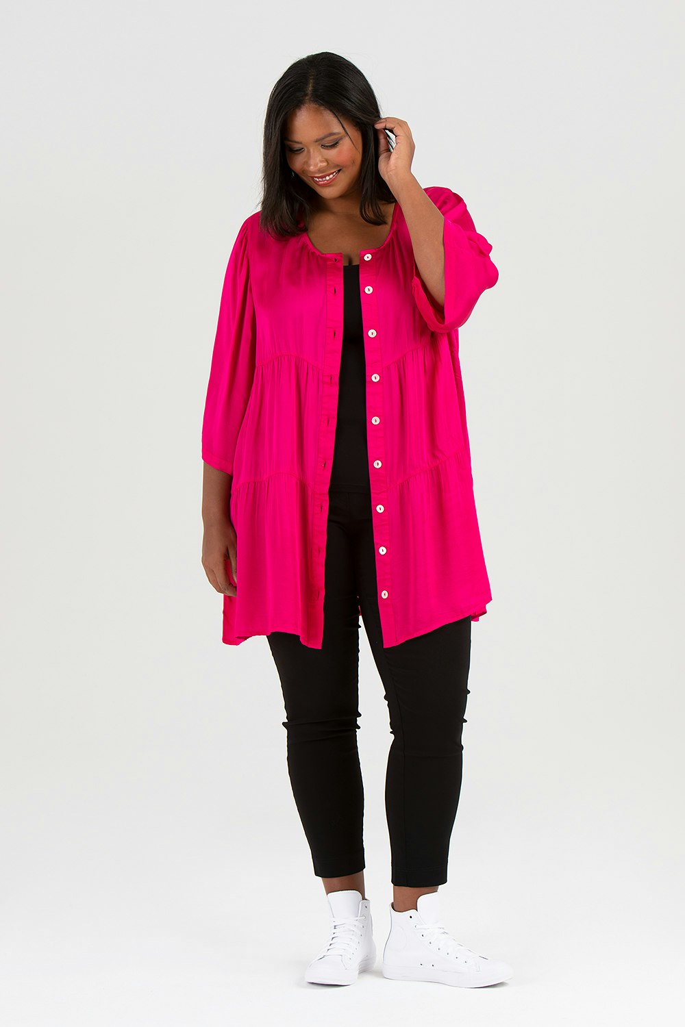 Nena shirt/dress cerise