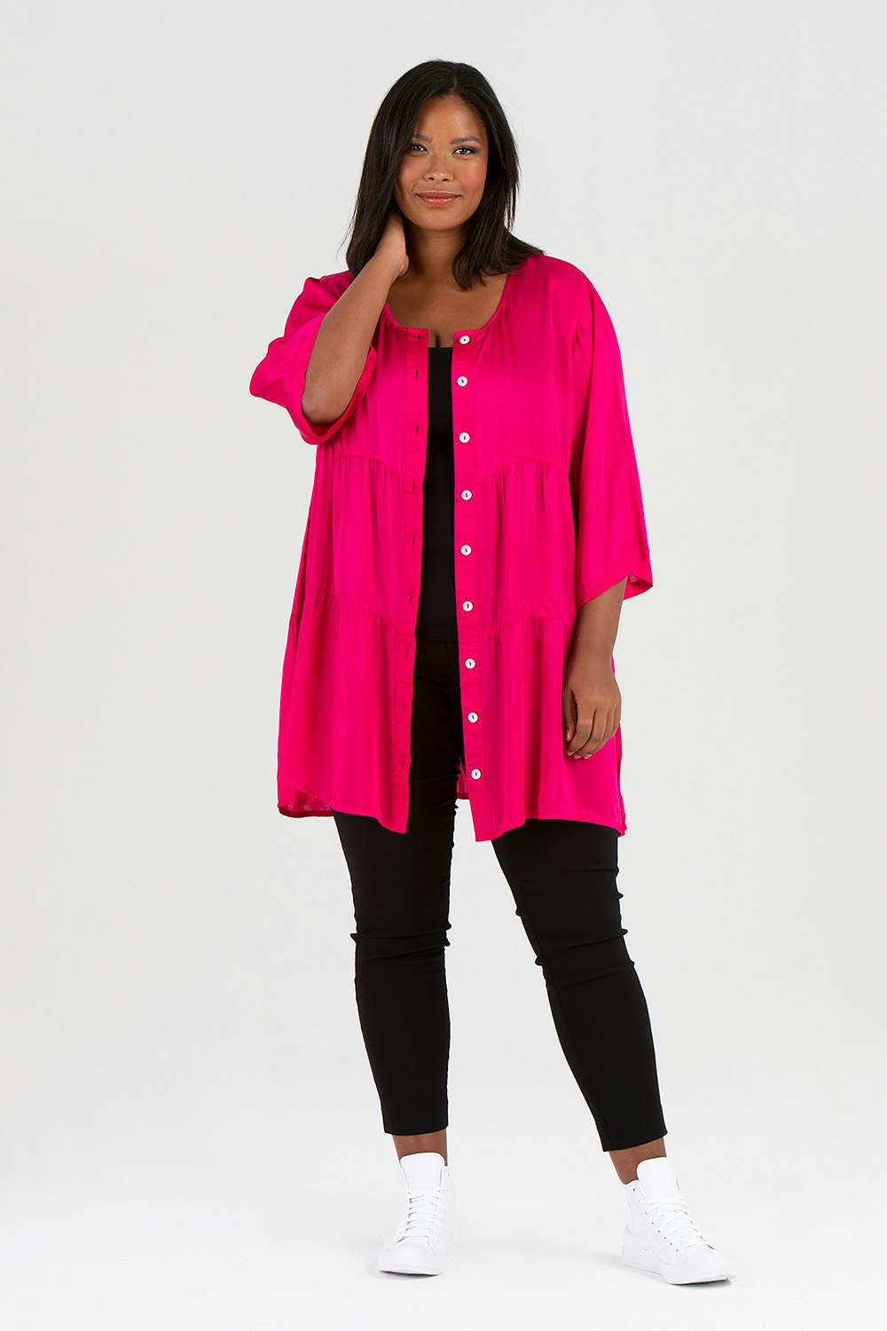 Nena shirt/dress cerise