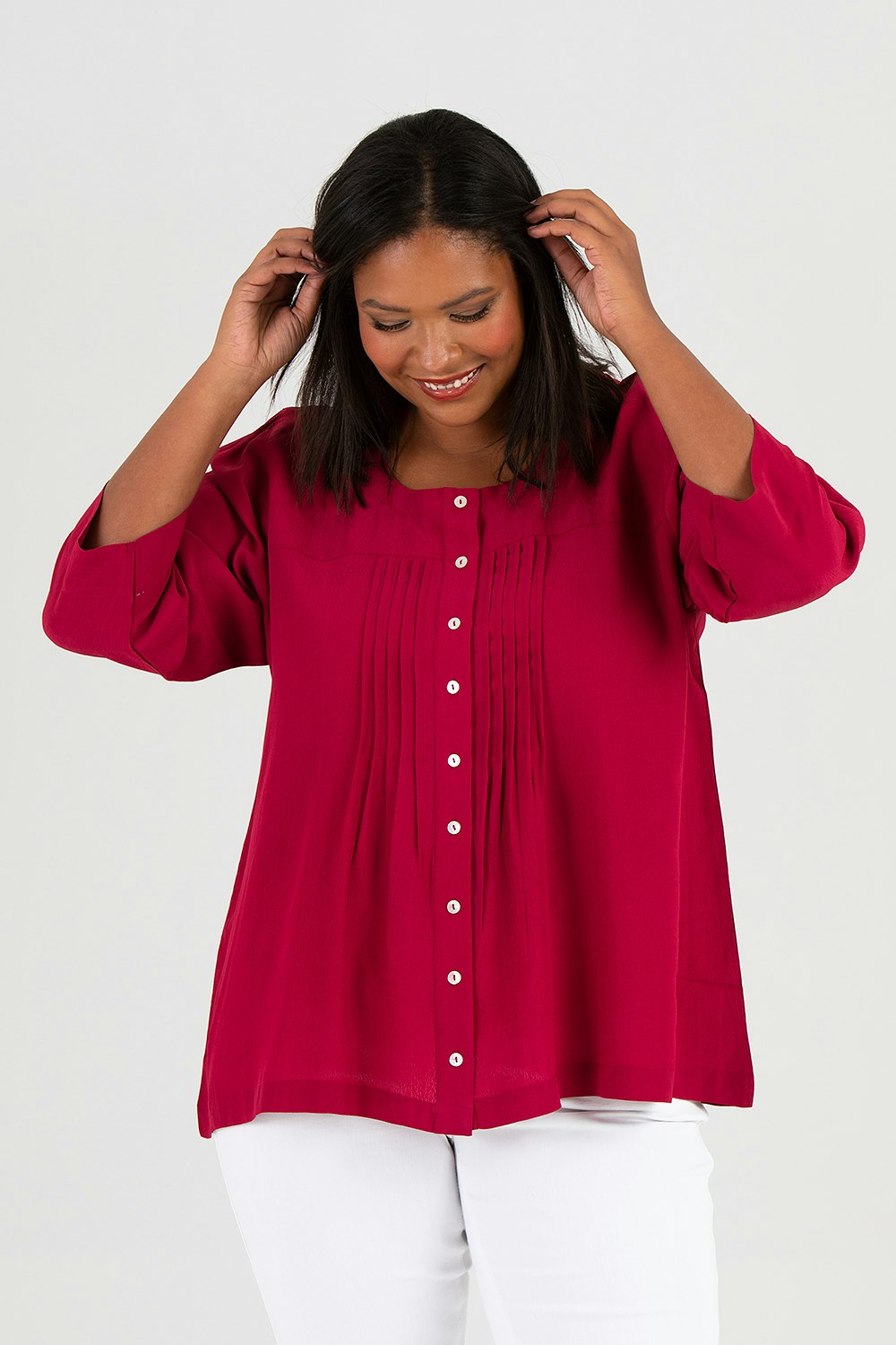 Ella blus hallon/cerise