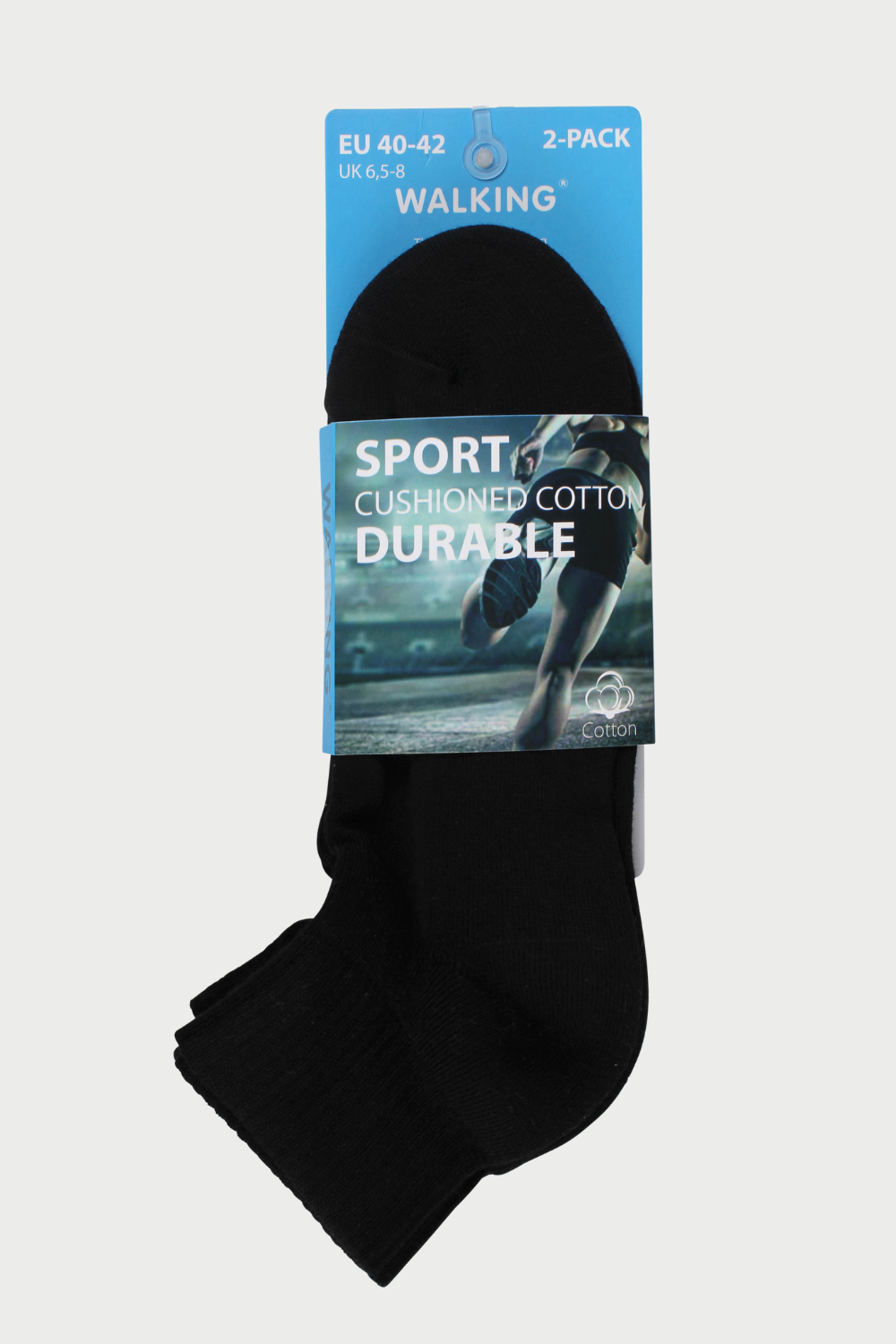 Sportsocka bomull svart 2-pack