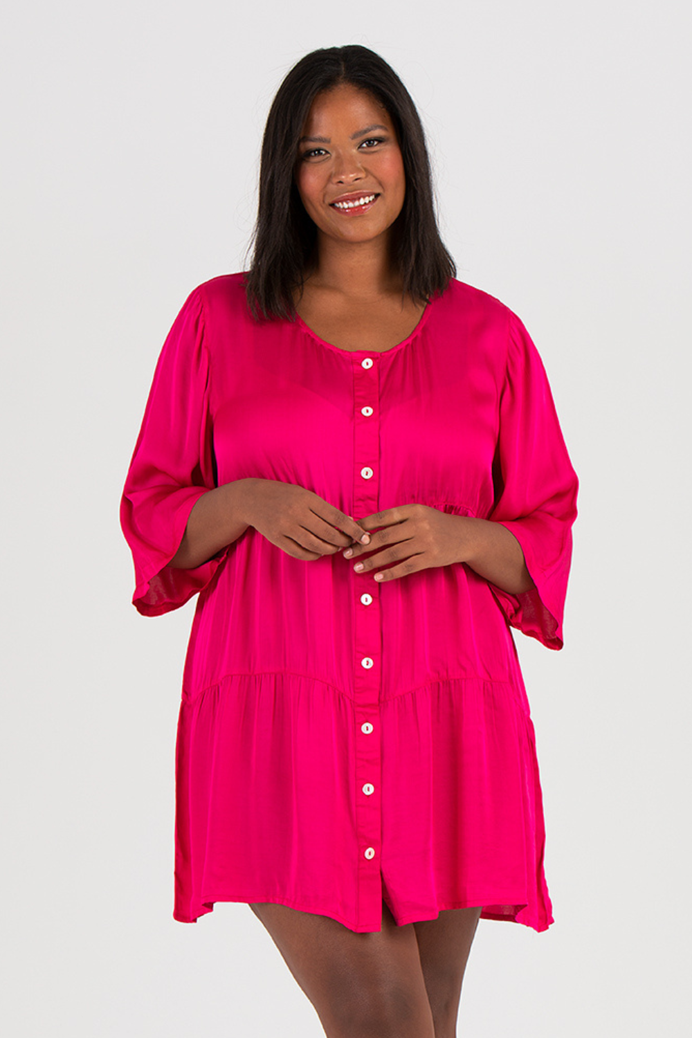 Nena skjorta/ klänning cerise