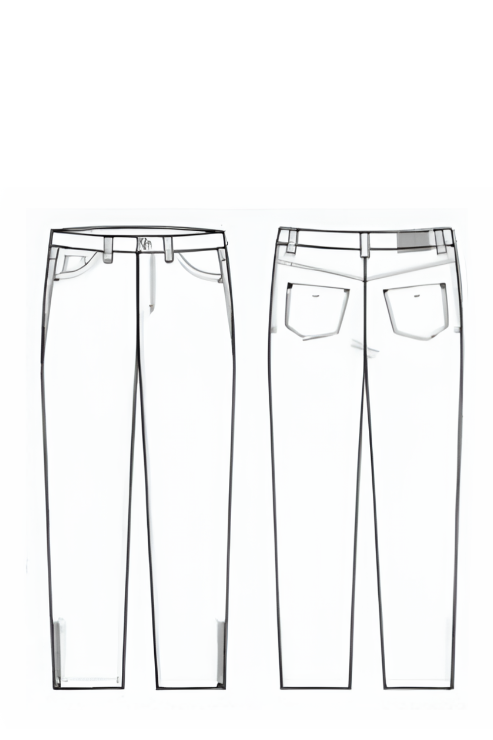 Power zip jeans blå