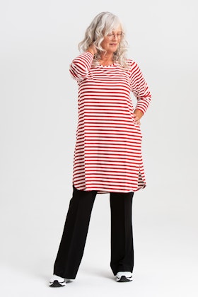 Kate tunic striped red/white