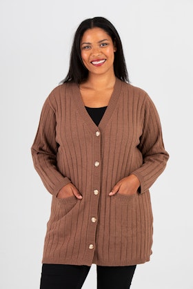 Vicky knitted cardigan brown