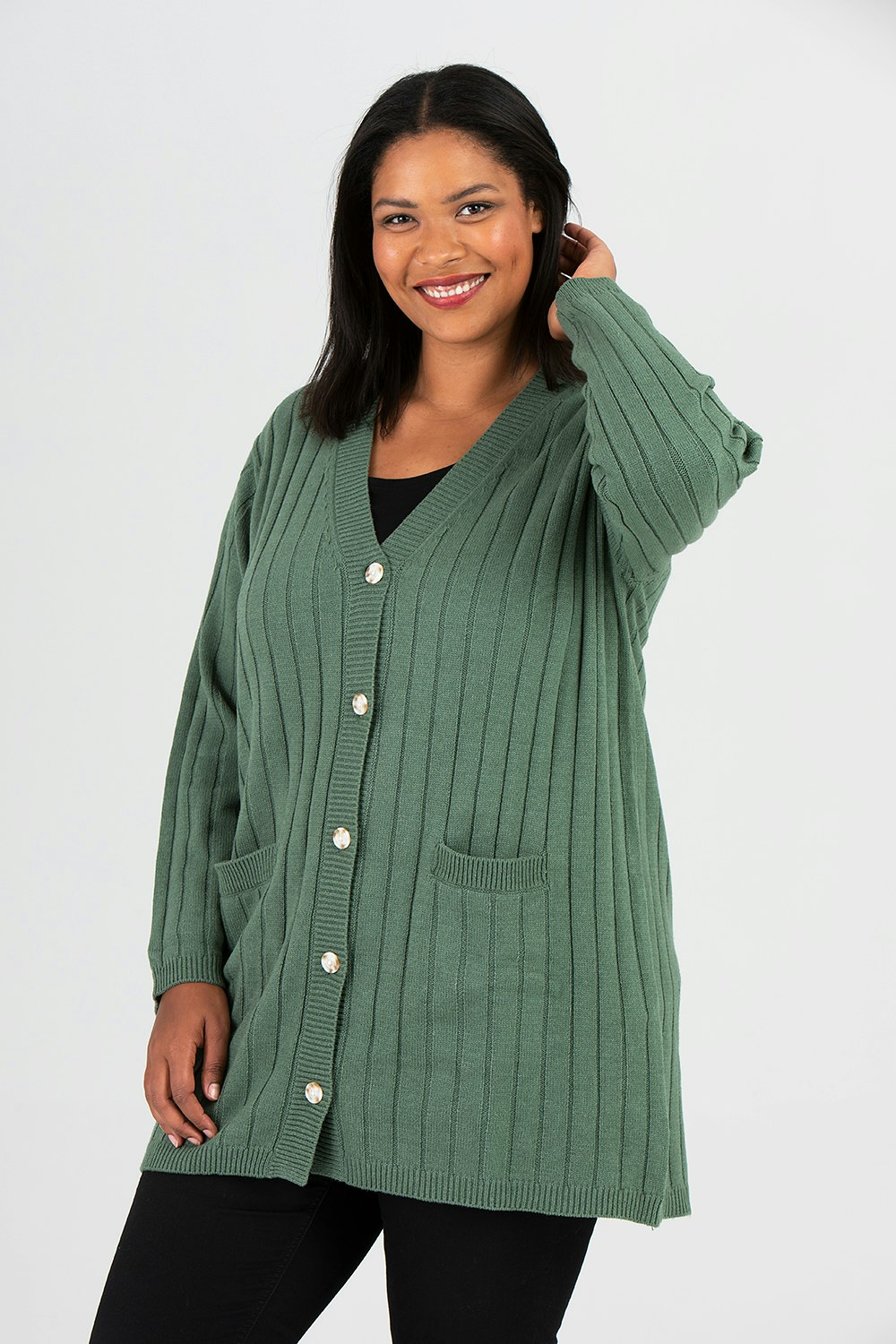 Vicky knitted cardigan green