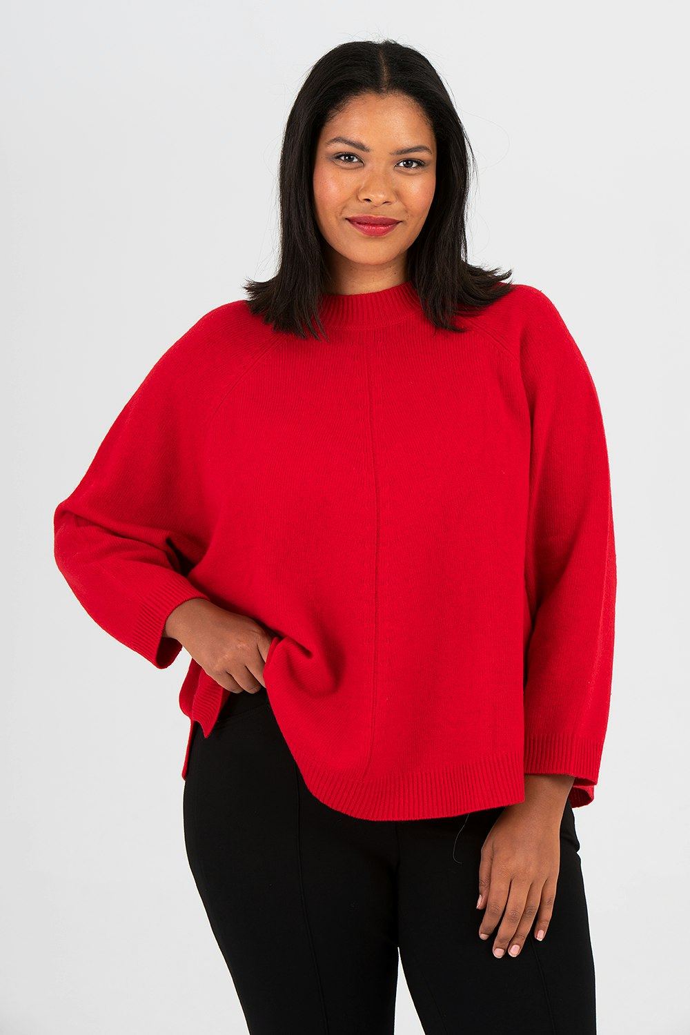 One - knitted sweater red