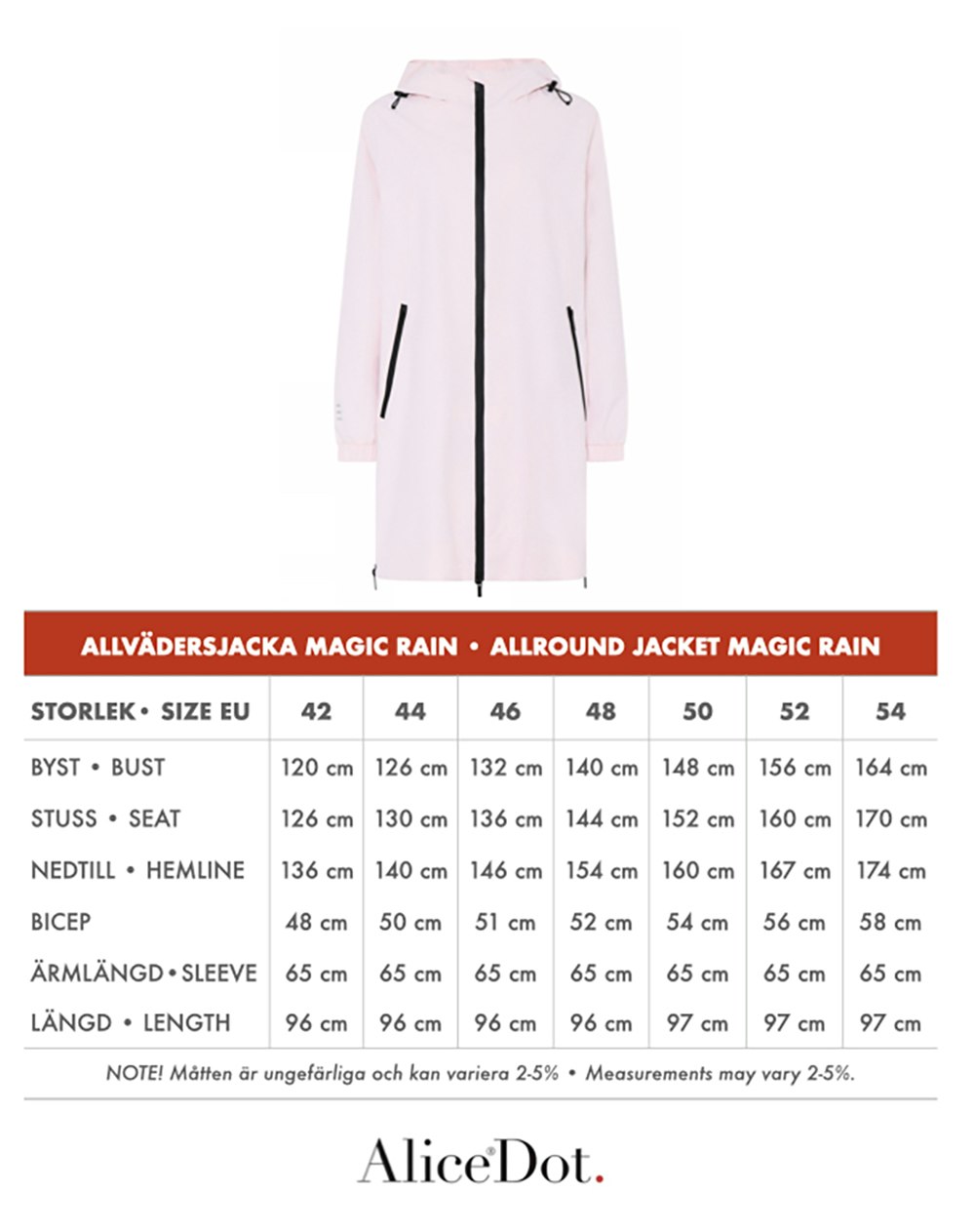 Allvädersjacka Magic Rain rosa