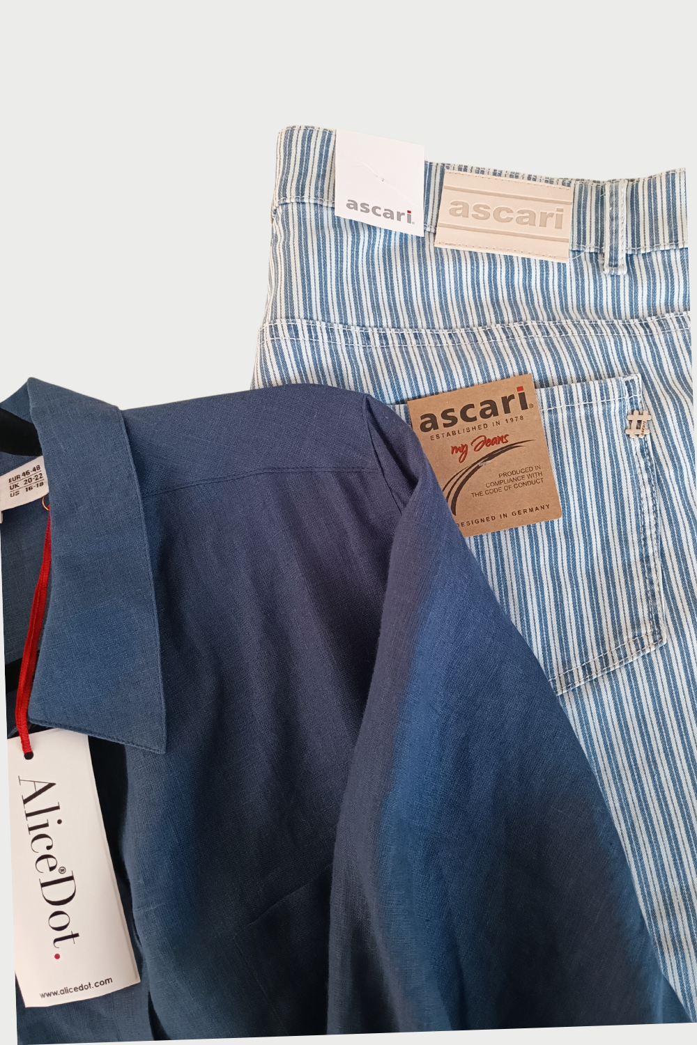 Power ⅞ jeans blue/white stripe