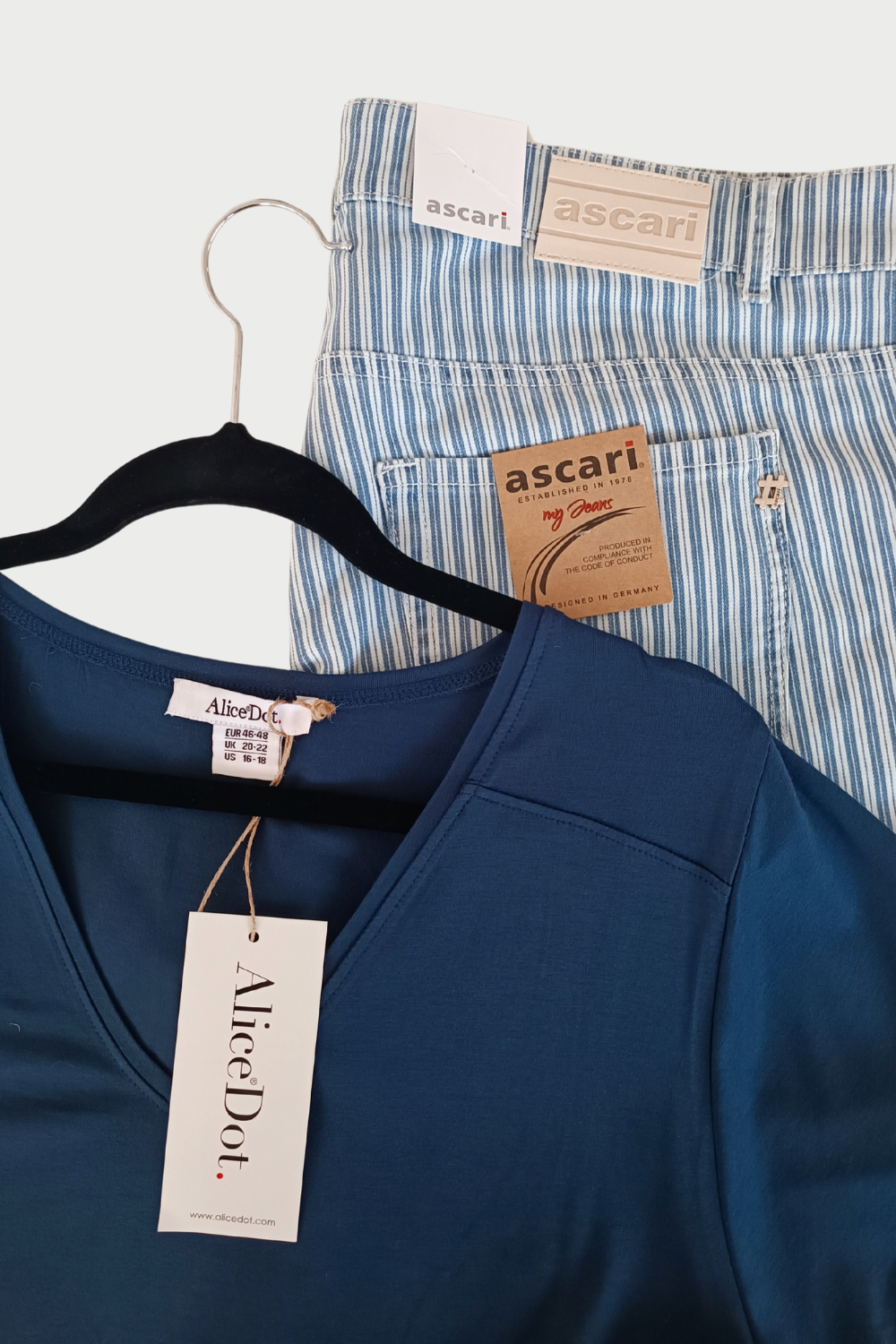 Power ⅞ jeans blue/white stripe