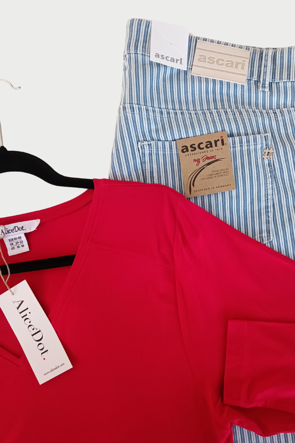 Power ⅞ jeans blue/white stripe