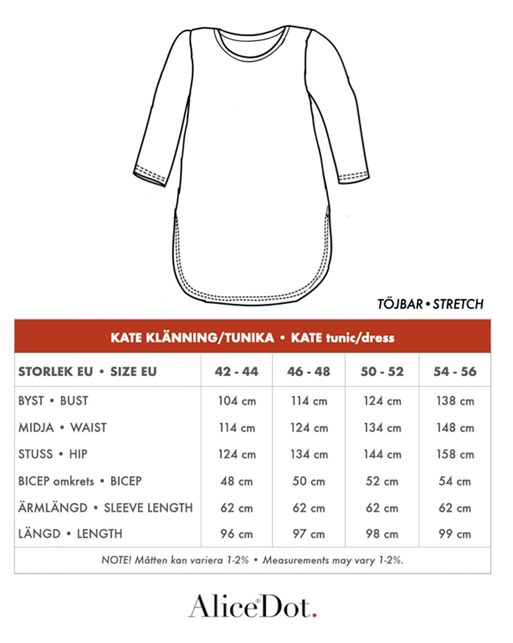 Kate tunika randig brun/svart