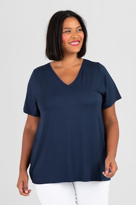 Vi top SS dark blue