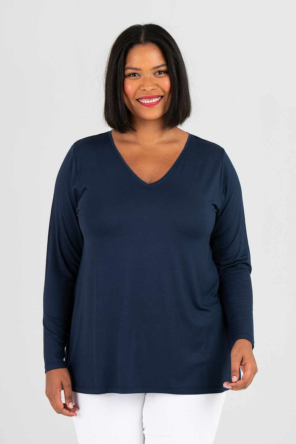 Vi top LS dark blue