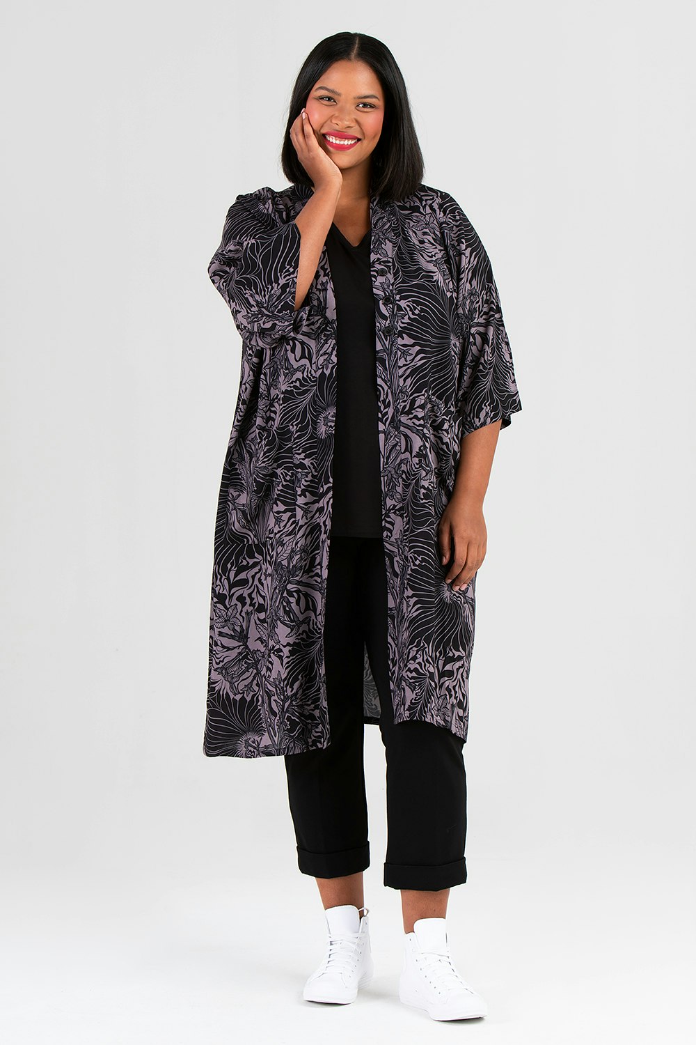 Maja kimono Solana svart/grå