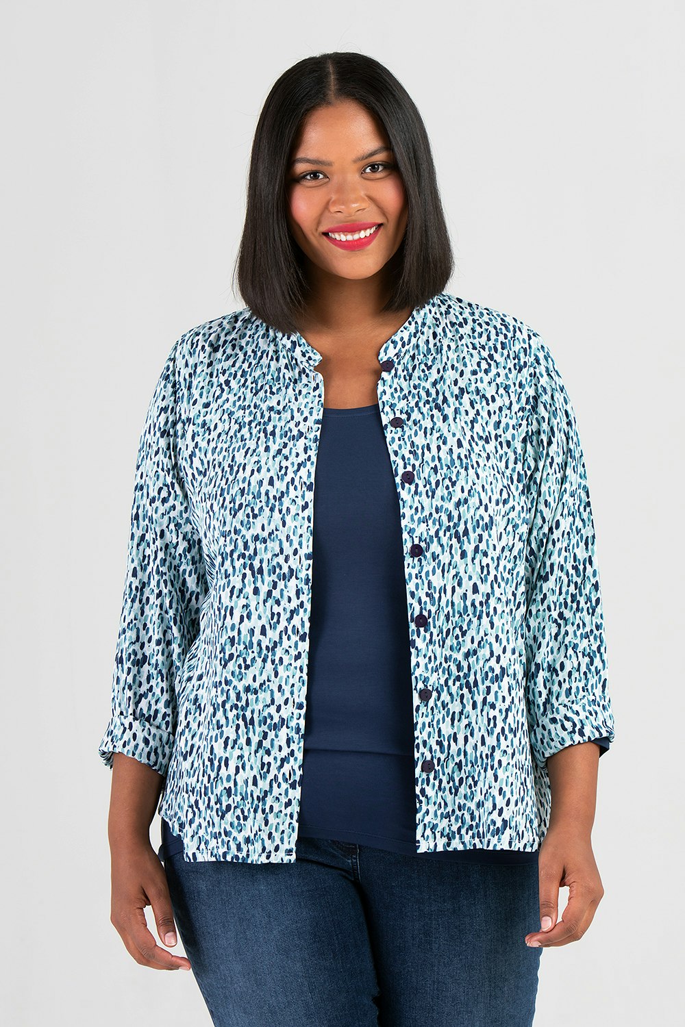 Bianca blus Aqua blå