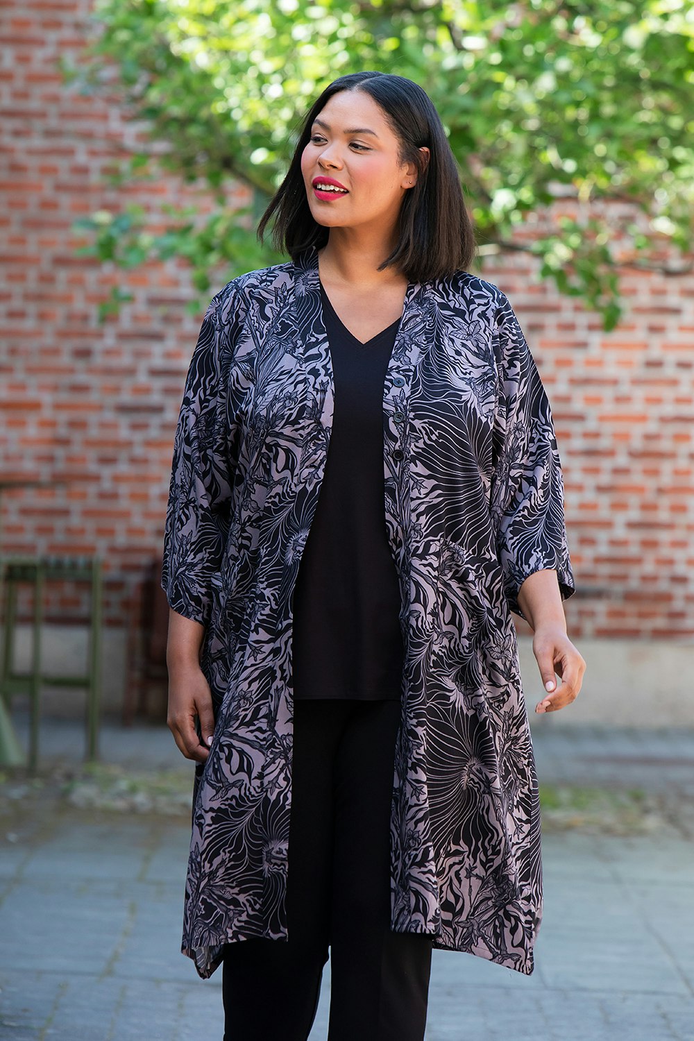 Maja kimono Solana svart/grå
