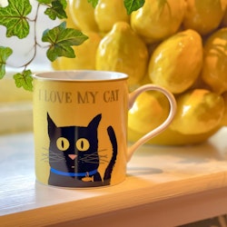 Kopp av porslin katt ”I love my cat”