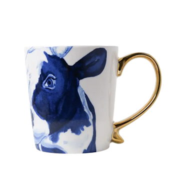 Mugg blåvit kossa
