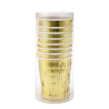 8-pack pappersmugg med guldfransar
