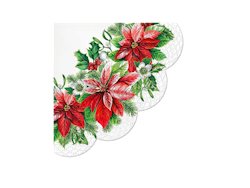 Servett ”Glory Poinsettia” rund