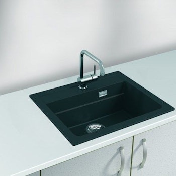 Kjøkkenvask Atrox 30, Kompositt, Carbon/sort, 1 kum 590x500
