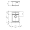 Kjøkkenvask Atrox 10, Kompositt, Carbon/sort, 1 kum 400x500