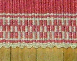 Ripsmatta rosa, ca 180 mm lång