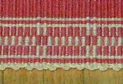 Ripsmatta rosa, ca 225 mm lång