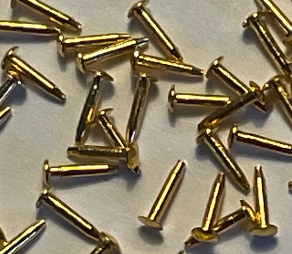 Spik, mässing, ca 3 mm lång