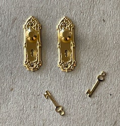 Dörrhandtag, 2 st med rund knopp