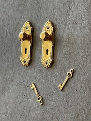 Dörrhandtag, 2 st med rund knopp