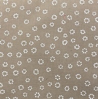 Tyg, beige med vit blomma