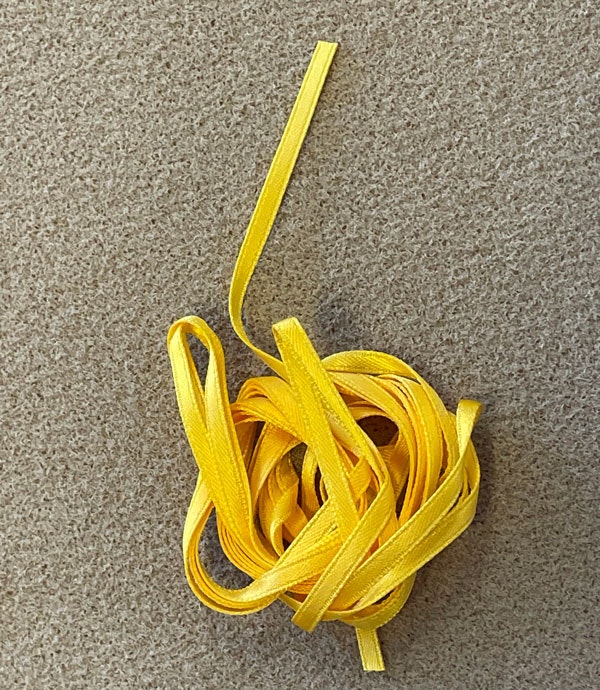 Satinband, gult, 3 mm