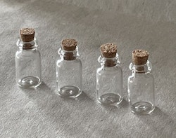 Glasburk med kork, 4 st